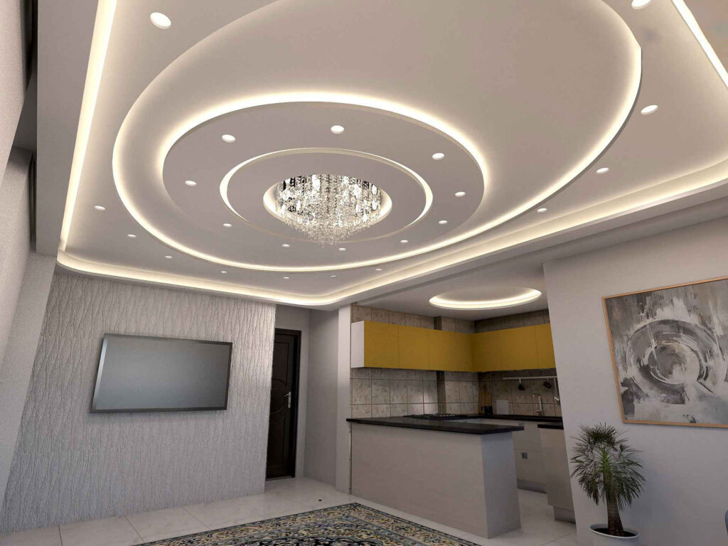 جدیدترین مدل های کناف سقف پذیرایی ساده، شیک و مستطیلی - آباد برج